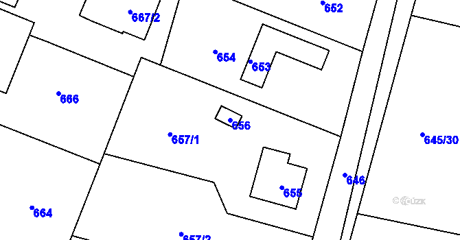 Parcela st. 656 v KÚ Řevnice, Katastrální mapa