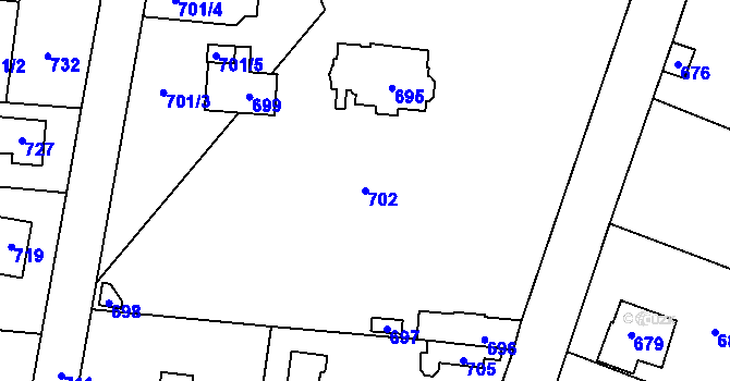 Parcela st. 702 v KÚ Řevnice, Katastrální mapa