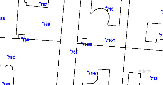 Parcela st. 716/2 v KÚ Řevnice, Katastrální mapa