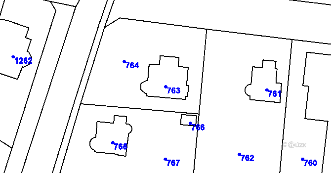 Parcela st. 763 v KÚ Řevnice, Katastrální mapa