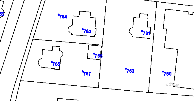 Parcela st. 766 v KÚ Řevnice, Katastrální mapa