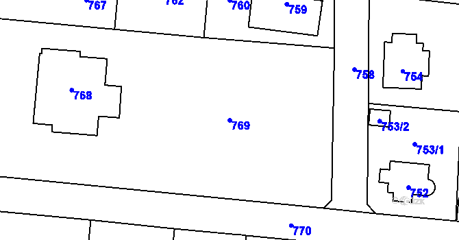 Parcela st. 769 v KÚ Řevnice, Katastrální mapa