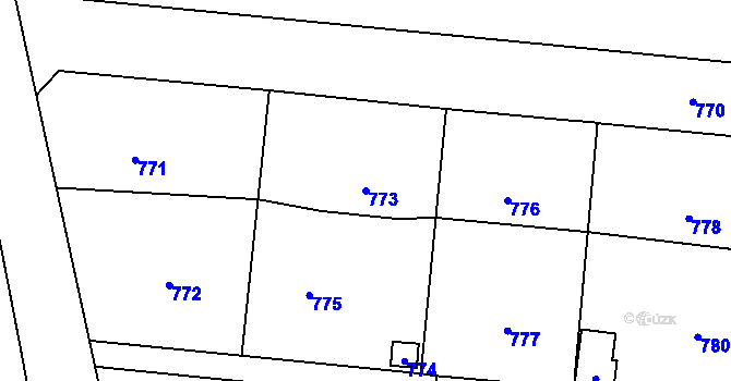 Parcela st. 773 v KÚ Řevnice, Katastrální mapa