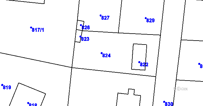 Parcela st. 824 v KÚ Řevnice, Katastrální mapa