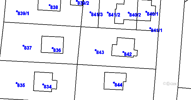 Parcela st. 843 v KÚ Řevnice, Katastrální mapa