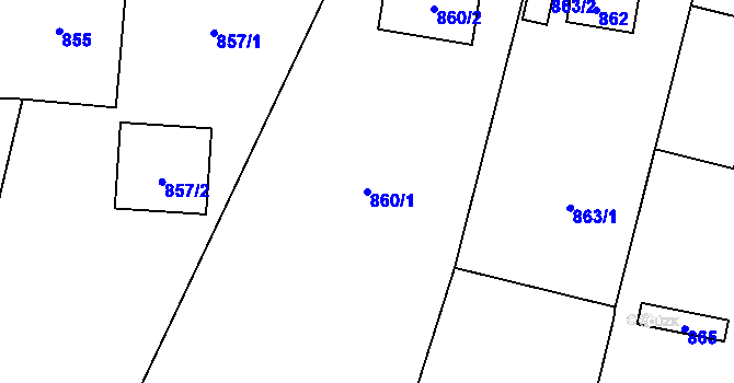 Parcela st. 860/1 v KÚ Řevnice, Katastrální mapa