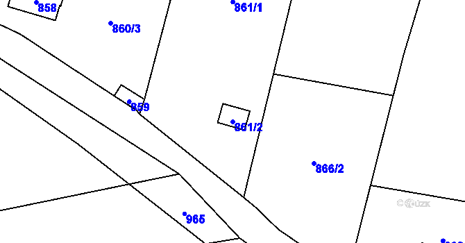 Parcela st. 861/2 v KÚ Řevnice, Katastrální mapa