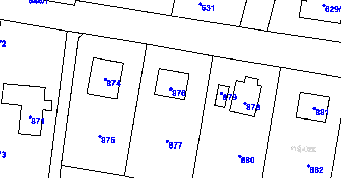 Parcela st. 876 v KÚ Řevnice, Katastrální mapa