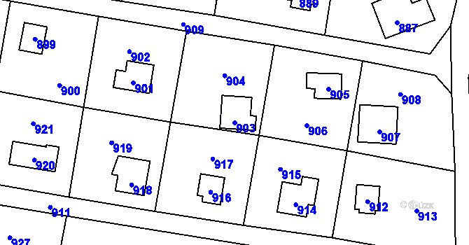 Parcela st. 903 v KÚ Řevnice, Katastrální mapa