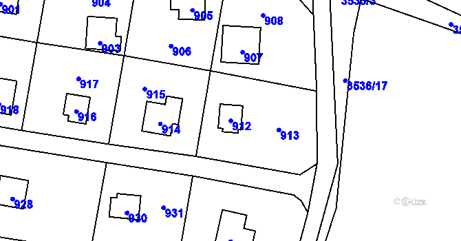 Parcela st. 912 v KÚ Řevnice, Katastrální mapa