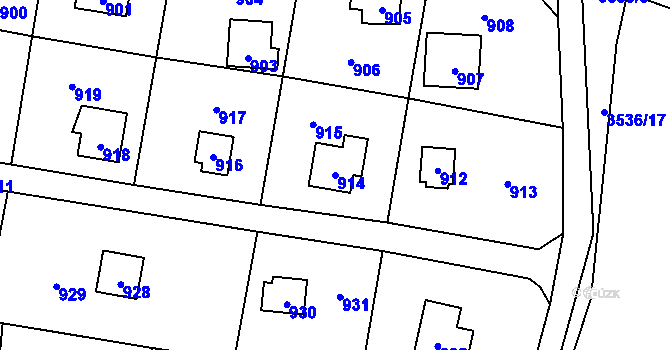 Parcela st. 914 v KÚ Řevnice, Katastrální mapa