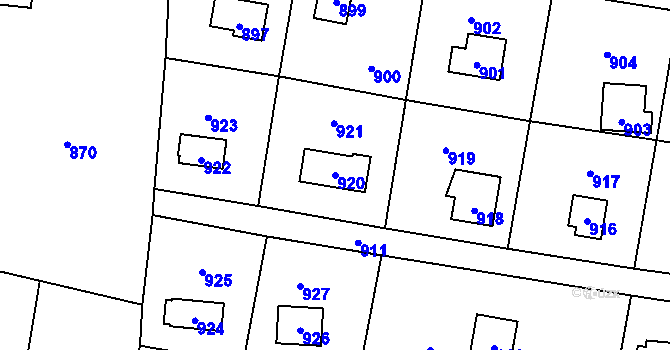 Parcela st. 920 v KÚ Řevnice, Katastrální mapa