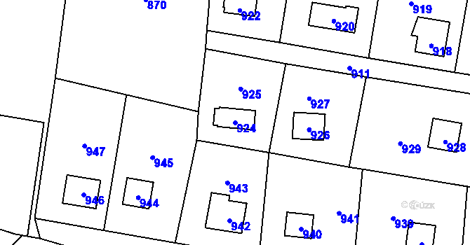 Parcela st. 924 v KÚ Řevnice, Katastrální mapa