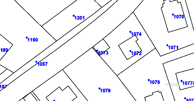 Parcela st. 1073 v KÚ Řevnice, Katastrální mapa