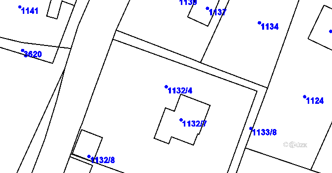 Parcela st. 1132/4 v KÚ Řevnice, Katastrální mapa