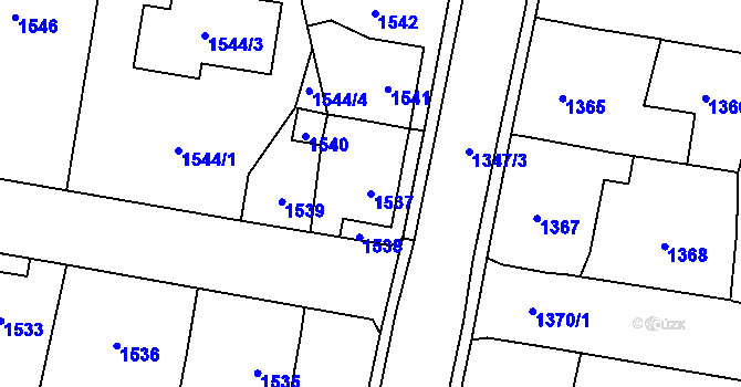 Parcela st. 1537 v KÚ Řevnice, Katastrální mapa