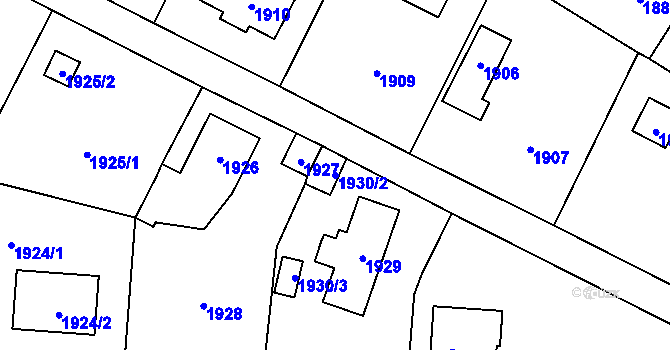 Parcela st. 1930/2 v KÚ Řevnice, Katastrální mapa