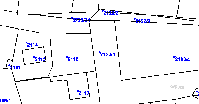 Parcela st. 2123/1 v KÚ Řevnice, Katastrální mapa