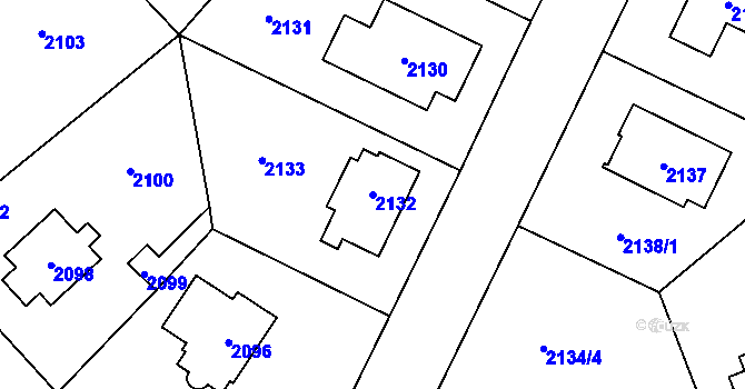 Parcela st. 2132 v KÚ Řevnice, Katastrální mapa
