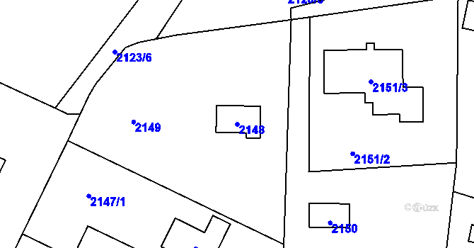Parcela st. 2148 v KÚ Řevnice, Katastrální mapa