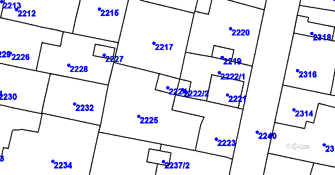 Parcela st. 2224 v KÚ Řevnice, Katastrální mapa