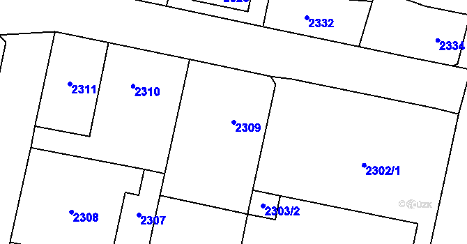 Parcela st. 2309 v KÚ Řevnice, Katastrální mapa