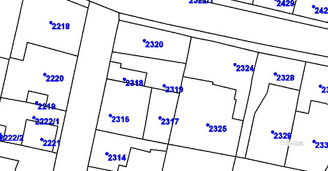 Parcela st. 2319 v KÚ Řevnice, Katastrální mapa