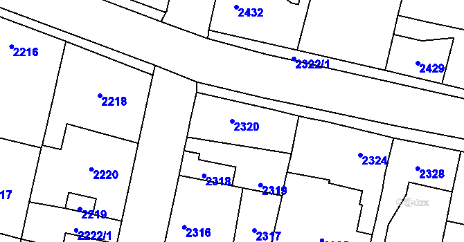 Parcela st. 2320 v KÚ Řevnice, Katastrální mapa