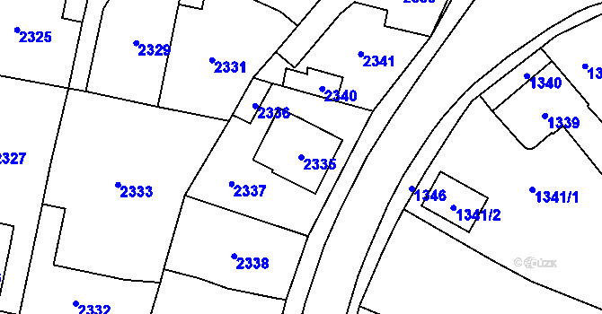 Parcela st. 2335 v KÚ Řevnice, Katastrální mapa