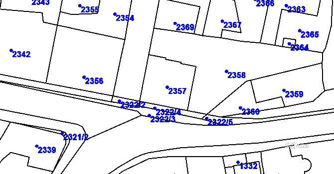 Parcela st. 2357 v KÚ Řevnice, Katastrální mapa