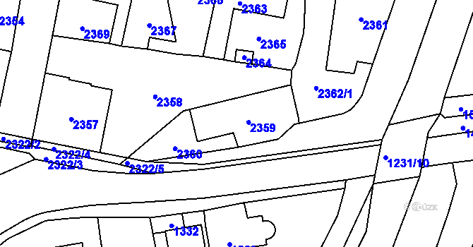 Parcela st. 2359 v KÚ Řevnice, Katastrální mapa