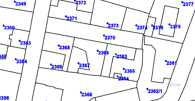 Parcela st. 2366 v KÚ Řevnice, Katastrální mapa