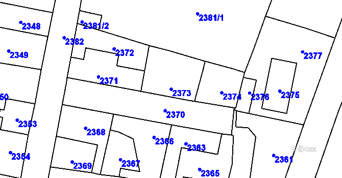 Parcela st. 2373 v KÚ Řevnice, Katastrální mapa