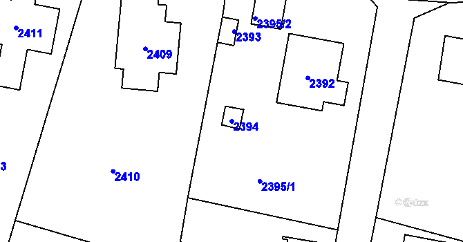 Parcela st. 2394 v KÚ Řevnice, Katastrální mapa