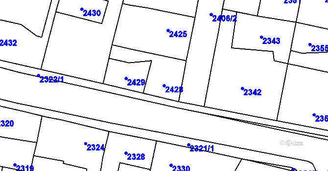 Parcela st. 2428 v KÚ Řevnice, Katastrální mapa
