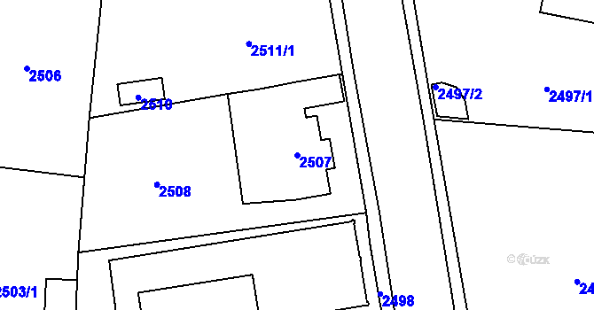 Parcela st. 2507 v KÚ Řevnice, Katastrální mapa