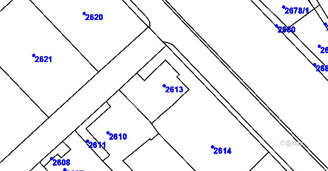 Parcela st. 2613 v KÚ Řevnice, Katastrální mapa