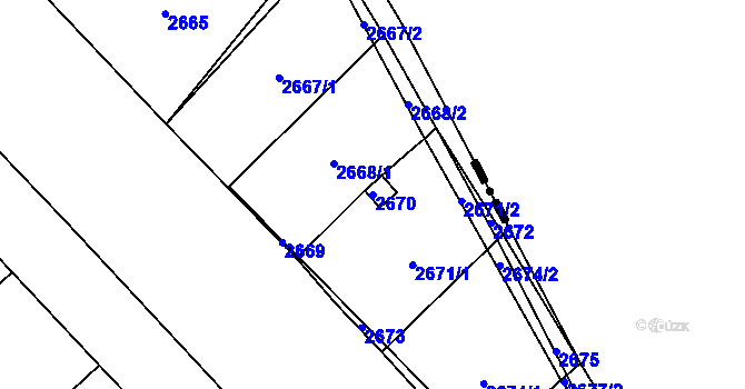 Parcela st. 2670 v KÚ Řevnice, Katastrální mapa