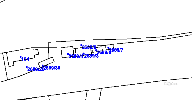 Parcela st. 2689/6 v KÚ Řevnice, Katastrální mapa
