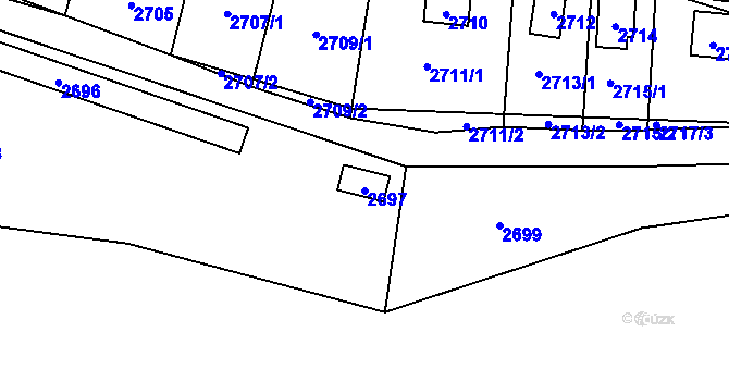 Parcela st. 2697 v KÚ Řevnice, Katastrální mapa