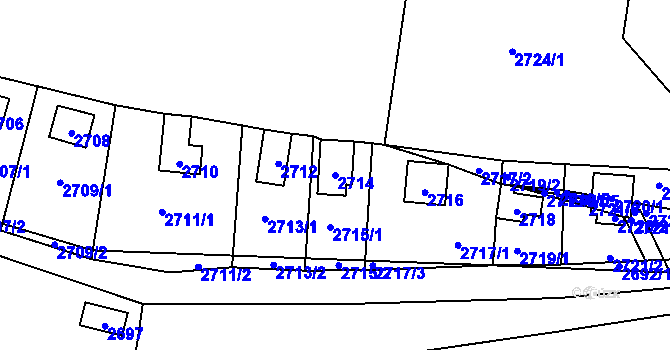 Parcela st. 2714 v KÚ Řevnice, Katastrální mapa
