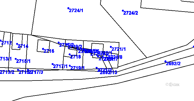 Parcela st. 2720/1 v KÚ Řevnice, Katastrální mapa