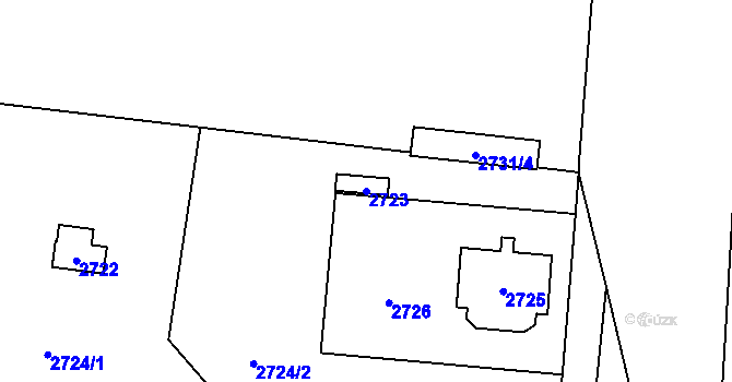 Parcela st. 2723 v KÚ Řevnice, Katastrální mapa