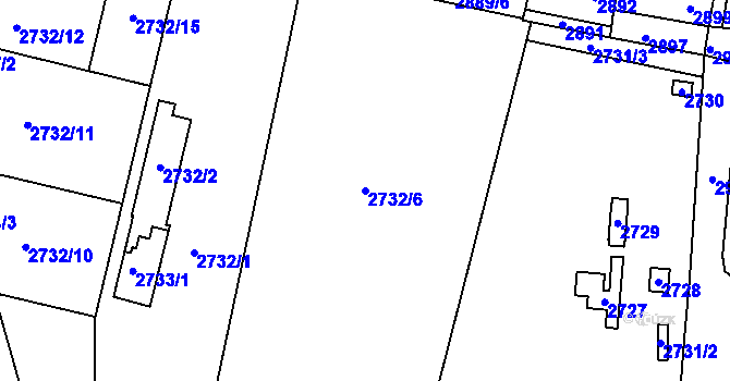Parcela st. 2732/6 v KÚ Řevnice, Katastrální mapa