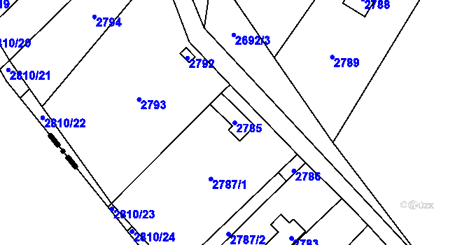 Parcela st. 2785 v KÚ Řevnice, Katastrální mapa