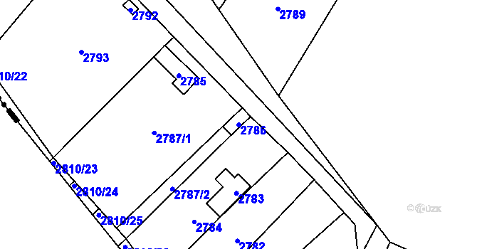 Parcela st. 2786 v KÚ Řevnice, Katastrální mapa
