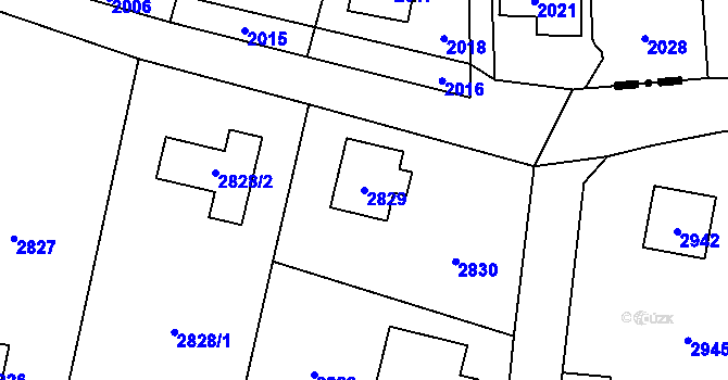 Parcela st. 2829 v KÚ Řevnice, Katastrální mapa