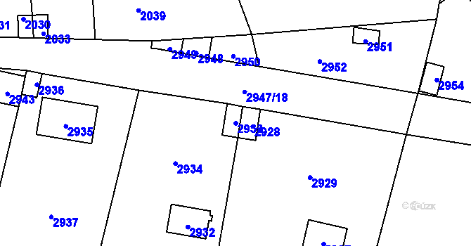 Parcela st. 2933 v KÚ Řevnice, Katastrální mapa