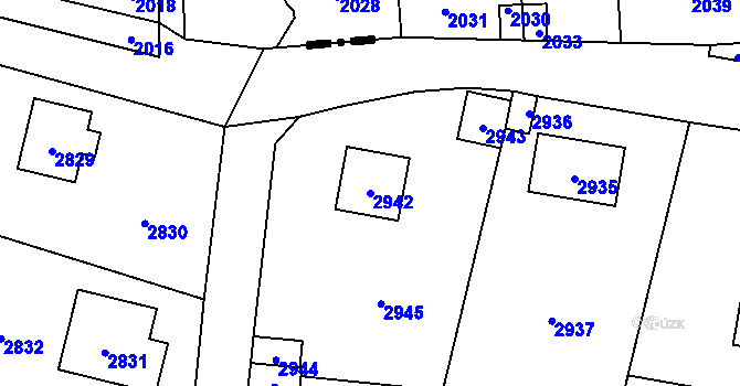 Parcela st. 2942 v KÚ Řevnice, Katastrální mapa