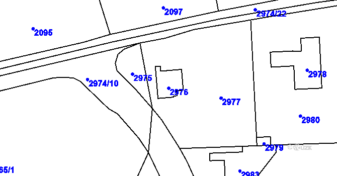 Parcela st. 2976 v KÚ Řevnice, Katastrální mapa